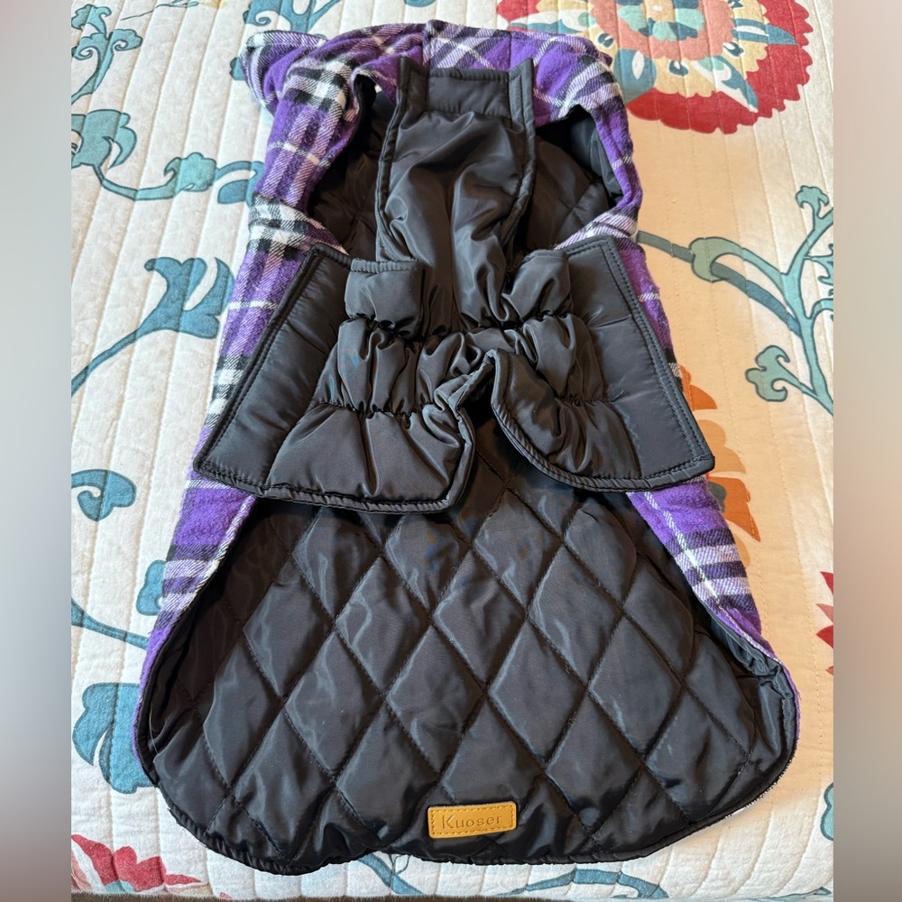 Kuoser Purple Plaid Dog Coat - Picture 2 of 6